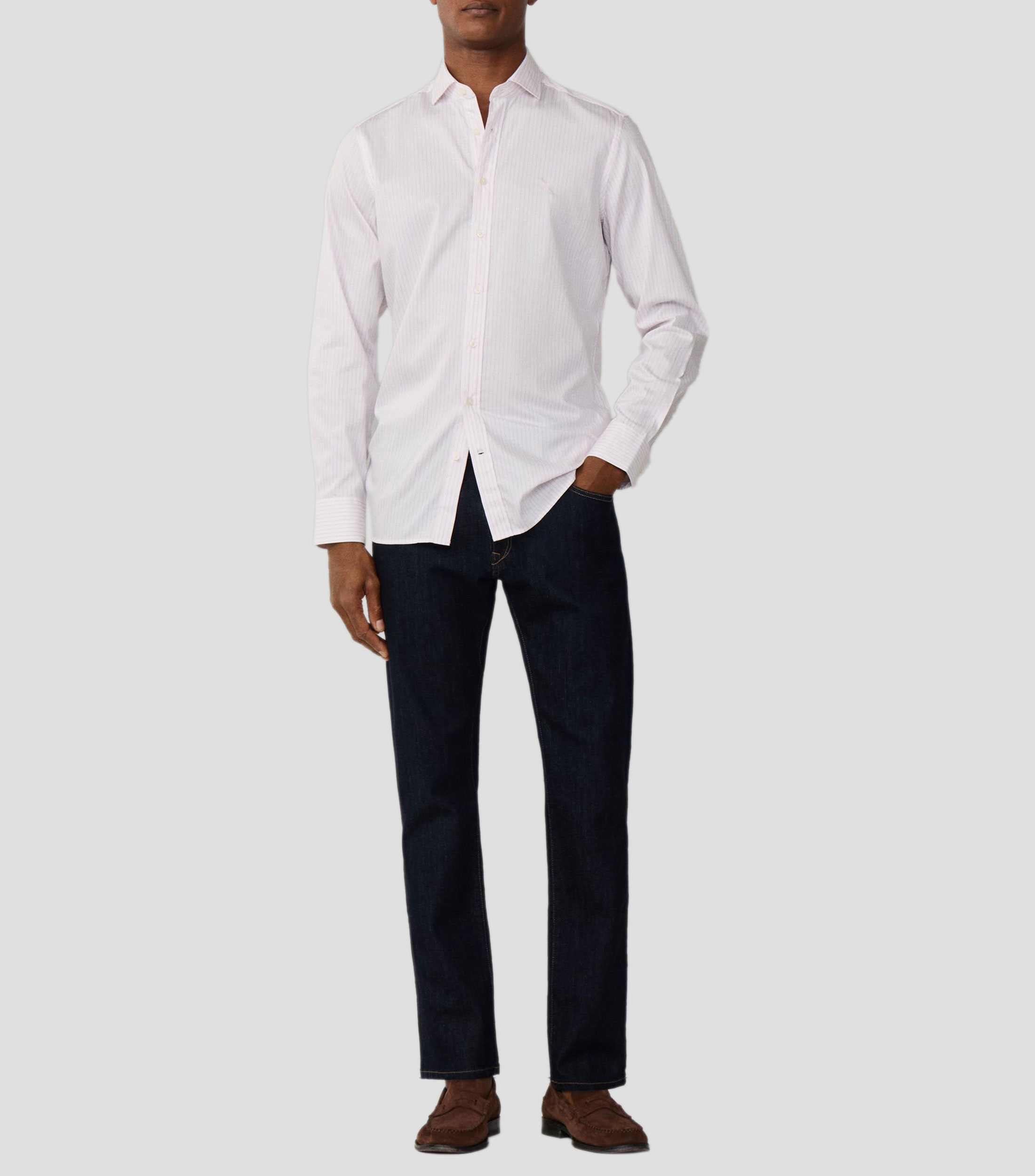 Camisa de rayas con manga larga Hombre